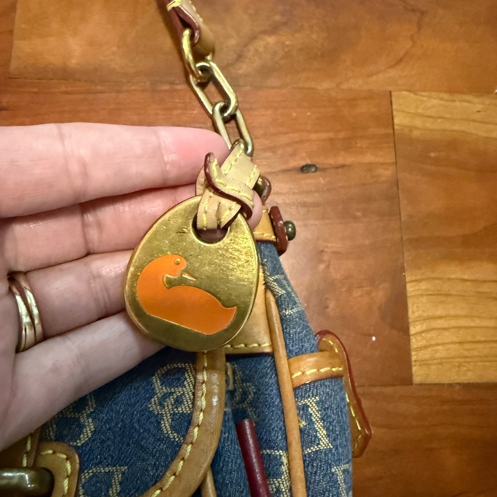 Dooney & Bourke Blue and Tan Shoulder Bag - Picture 4 of 16